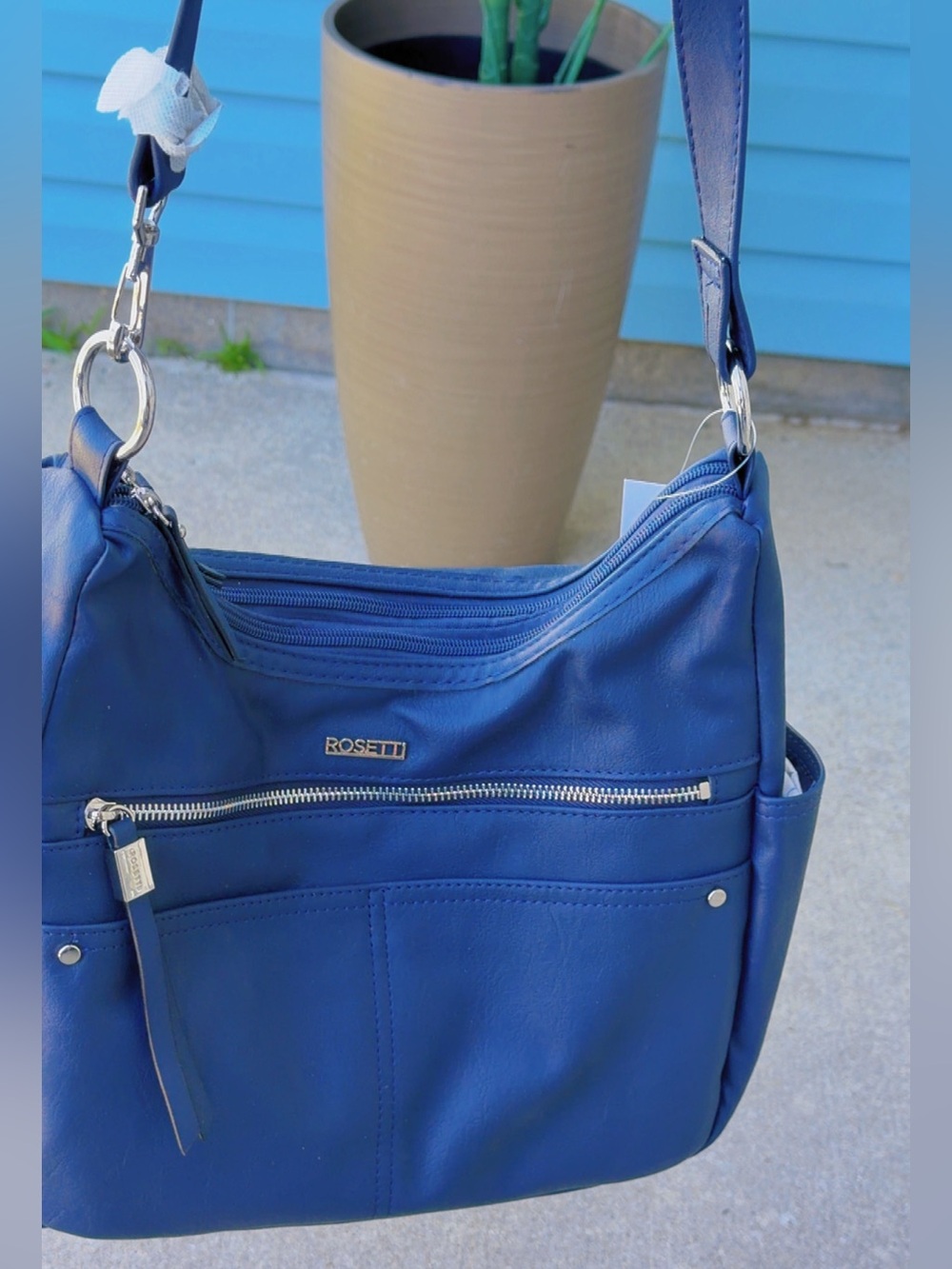 Rosetti Navy Blue Multi-Pocket Crossbody Shoulder Bag Purse